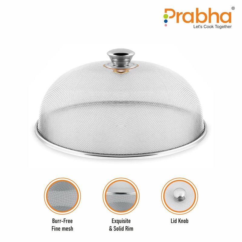 Prabha Stainless Steel Dish Cover - 23cm & 28 CM(Combo)| Keep Your Food Fresh and Stylish |Ideal for Home & Kitchen,Flies Mosquitoes Insect Proof Dining Tables Covers Fruits,Cake,Vegetable,RiceCover. - Image 5