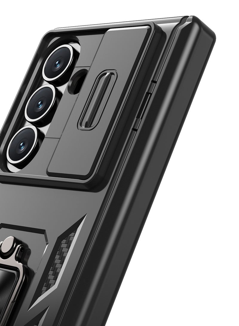 General Heavy Duty Protective Case for Samsung Galaxy Z Fold 7 (2025) with Slidable Camera Lens Cover, Hinge Protection, 360° Ring Magnetic Kickstand, Shockproof, Plastic Rubber  - Image 2