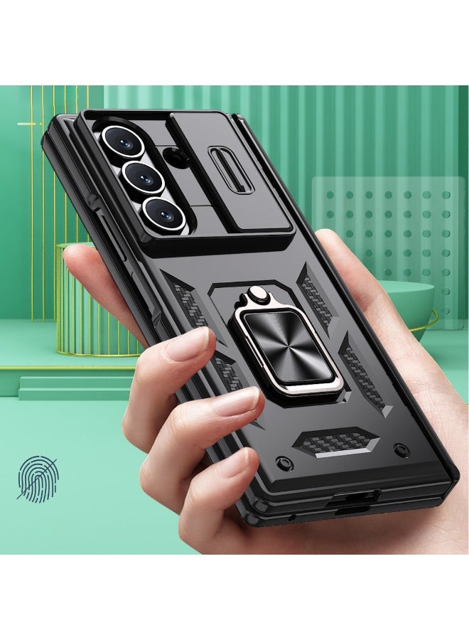 General Heavy Duty Protective Case for Samsung Galaxy Z Fold 7 (2025) with Slidable Camera Lens Cover, Hinge Protection, 360° Ring Magnetic Kickstand, Shockproof, Plastic Rubber  - Image 5