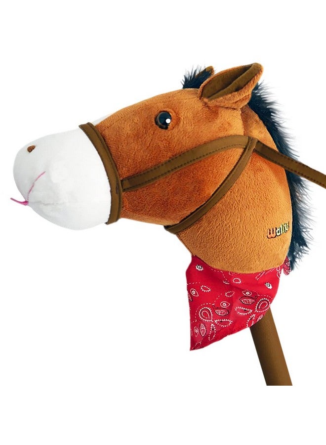 WALIKI WALIKI Toys Stick Horse (Plush, for Kids and Toddlers) Gift for 2 + Year Old boy Birthday (Brown) - Image 1