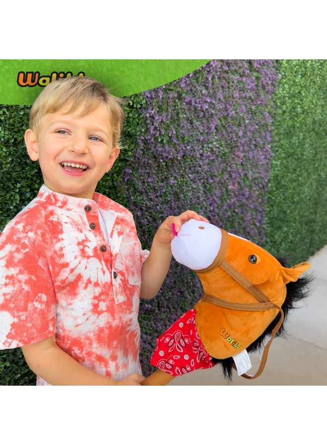 WALIKI WALIKI Toys Stick Horse (Plush, for Kids and Toddlers) Gift for 2 + Year Old boy Birthday (Brown) - Image 2