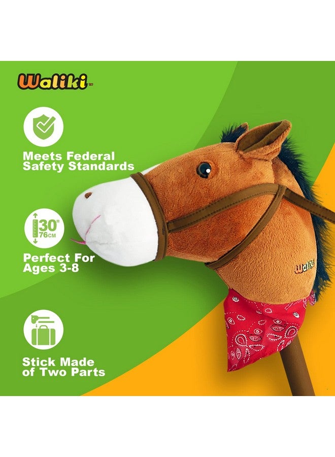 WALIKI WALIKI Toys Stick Horse (Plush, for Kids and Toddlers) Gift for 2 + Year Old boy Birthday (Brown) - Image 3