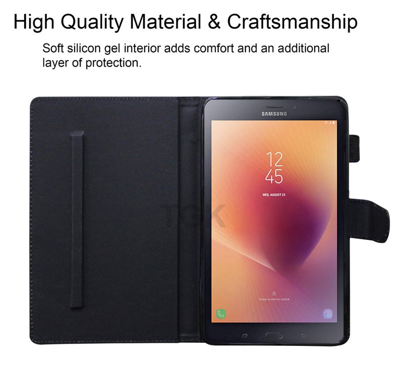 TGK Leather Flip Stand Cover with TPU Back Case for Samsung Galaxy Tablets A 8 inches Cover Model SM-T380 / SM-T385 (2017 Release Tablet) Black - Image 5