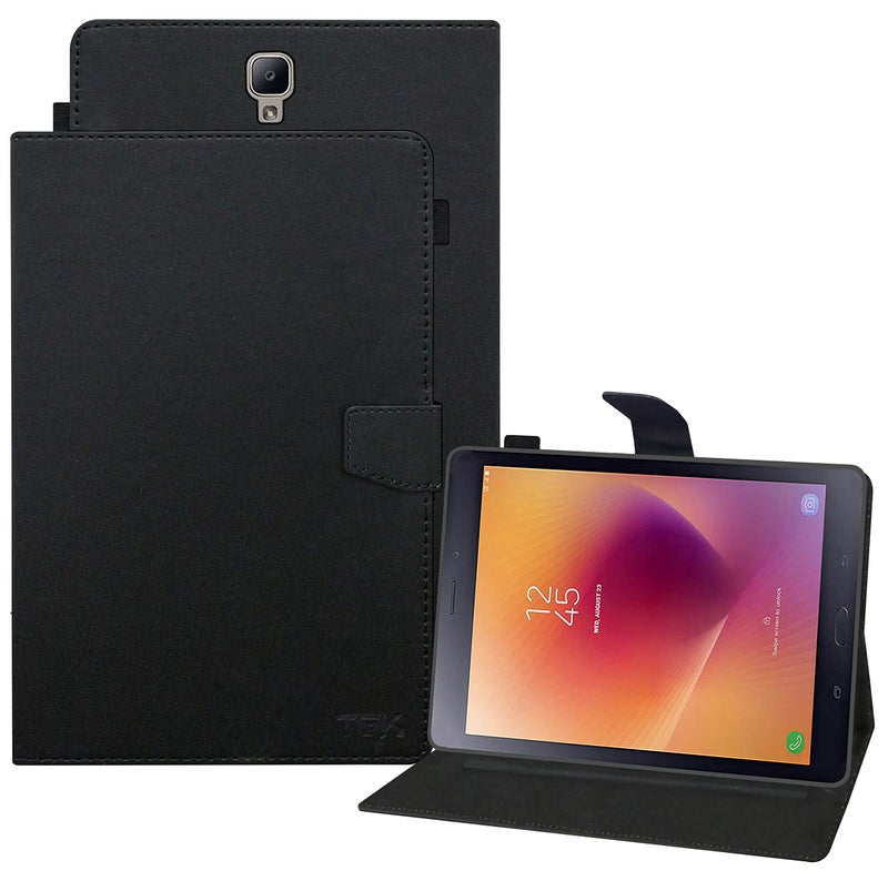 TGK Leather Flip Stand Cover with TPU Back Case for Samsung Galaxy Tablets A 8 inches Cover Model SM-T380 / SM-T385 (2017 Release Tablet) Black - Image 1