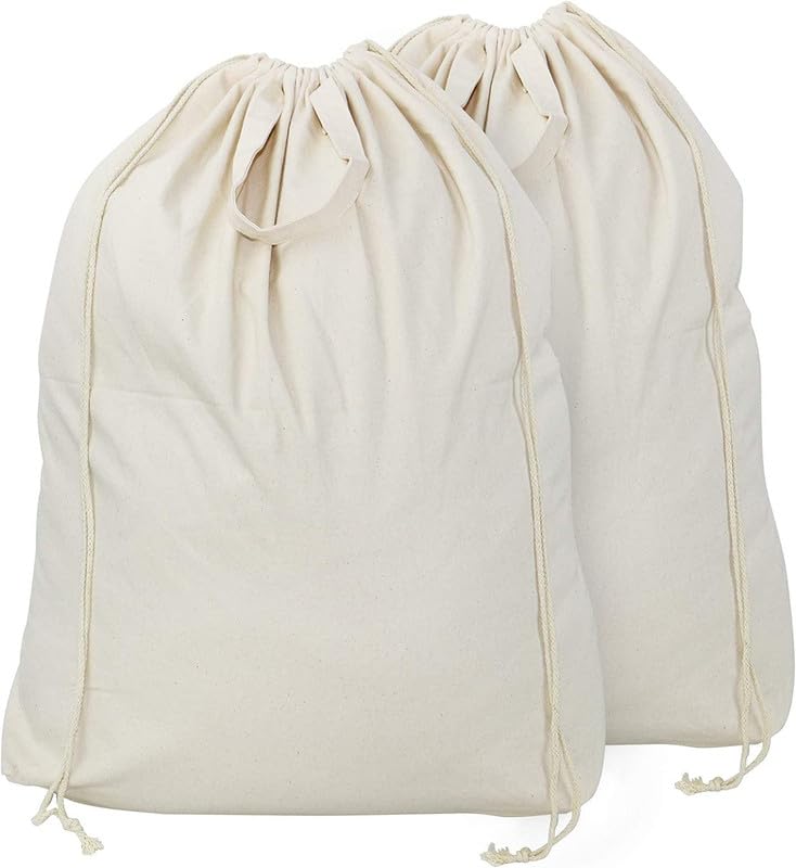 Metsi Canvas laundry bags for clothes with Carrying Handles Drawstring Closure Machinewashable Laundry Lining Bags for Laundry Hamper or Baskets Pack of 5 - Image 1