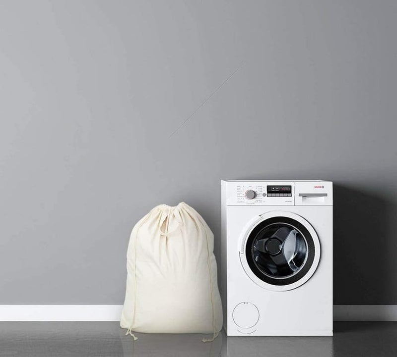 Metsi Canvas laundry bags for clothes with Carrying Handles Drawstring Closure Machinewashable Laundry Lining Bags for Laundry Hamper or Baskets Pack of 5 - Image 5