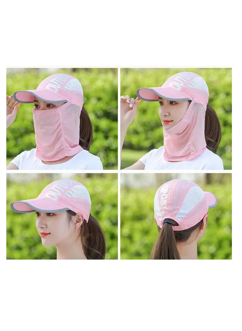 Generic Women's Summer Outdoor Quick Dry Sun Protection Hat Face Covering Cycling Hat Lace Net Cap Breathable Cool Design - Image 1