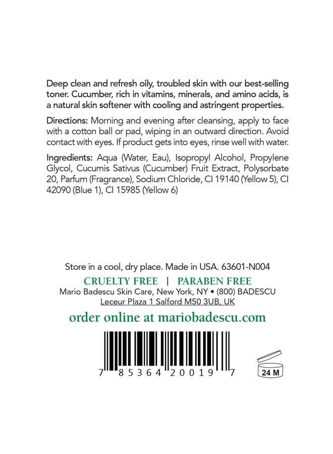 Special Cucumber Lotion | Non-Drying & Non-Irritating Facial Toner for Removing Excess Oil & Drying Up Breakouts | Revitalizing, Clarifying Astringent for Face | 8 Fl. Oz.