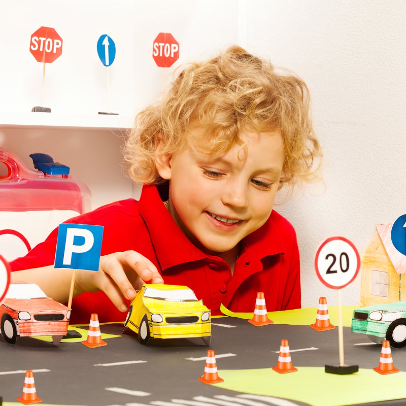 50Pcs Mini Traffic Cones Road Street Signs Toys Traffic Barricade Toys Construction Traffic Sign Toys - Image 5