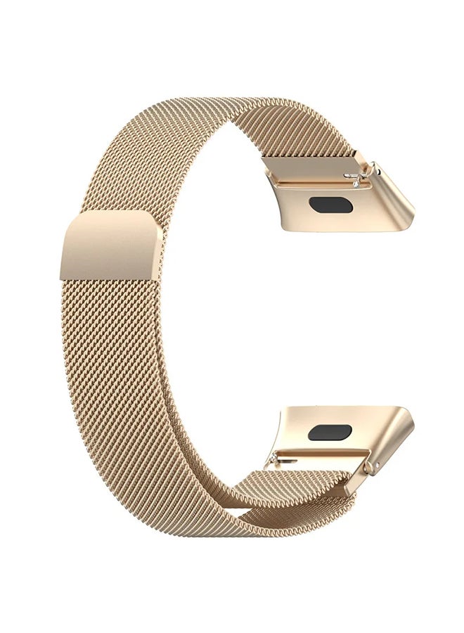 O Ozone Milanese Band  For Redmi Watch 3, Metal Mesh Magnetic loop with Metal Protector Case Replacement Strap Wristband for Women Men - Classic Gold - Image 1