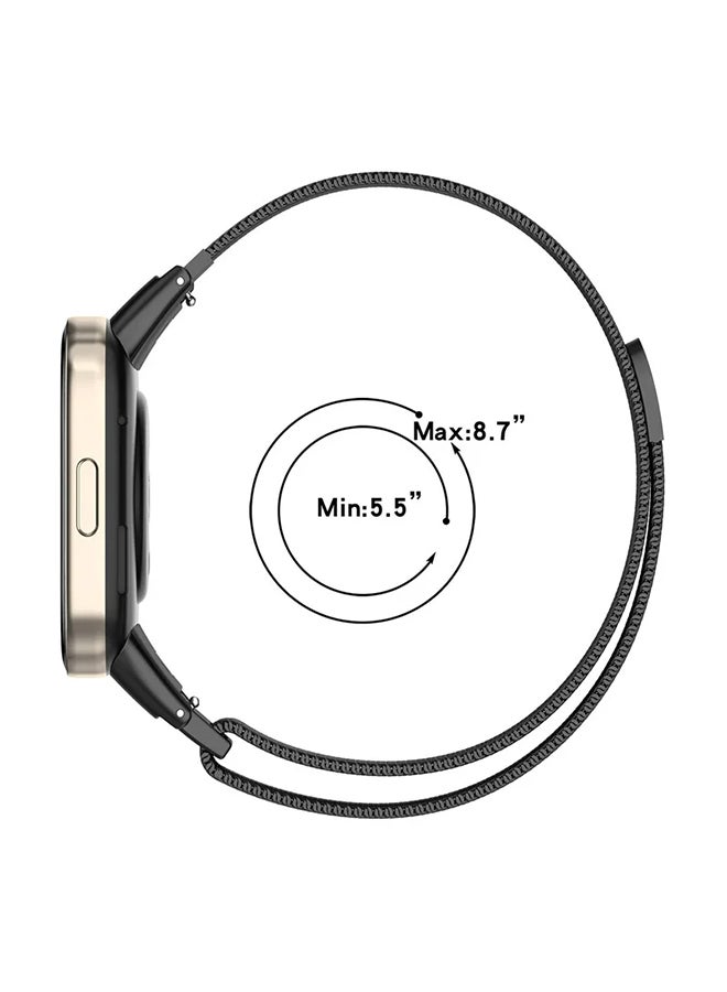 O Ozone Milanese Band  For Redmi Watch 3, Metal Mesh Magnetic loop with Metal Protector Case Replacement Strap Wristband for Women Men - Classic Gold - Image 4