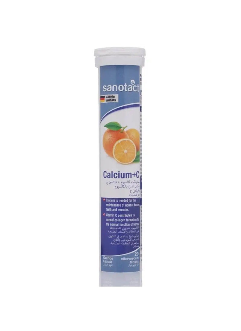 sanotact - Sanotact Calcium + Vitamin C 20 Effervescent Orange Tablets - Image 1