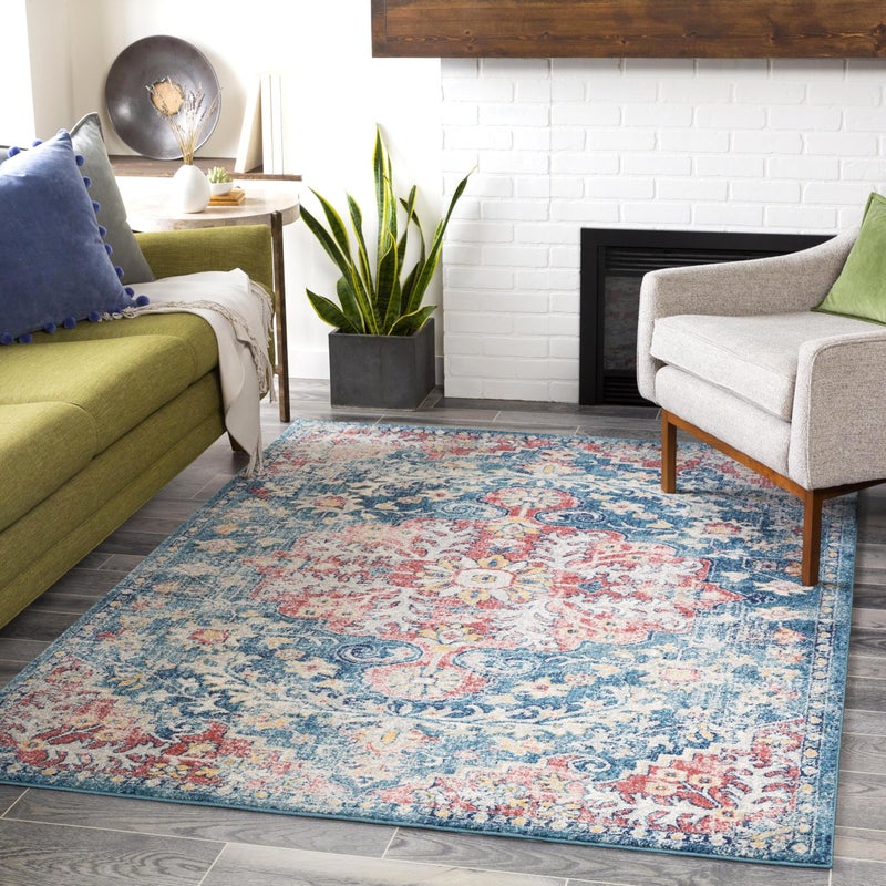 Livabliss Livabliss Odelia Vintage Bohemian Area Rug53 x 73BlueBlush 