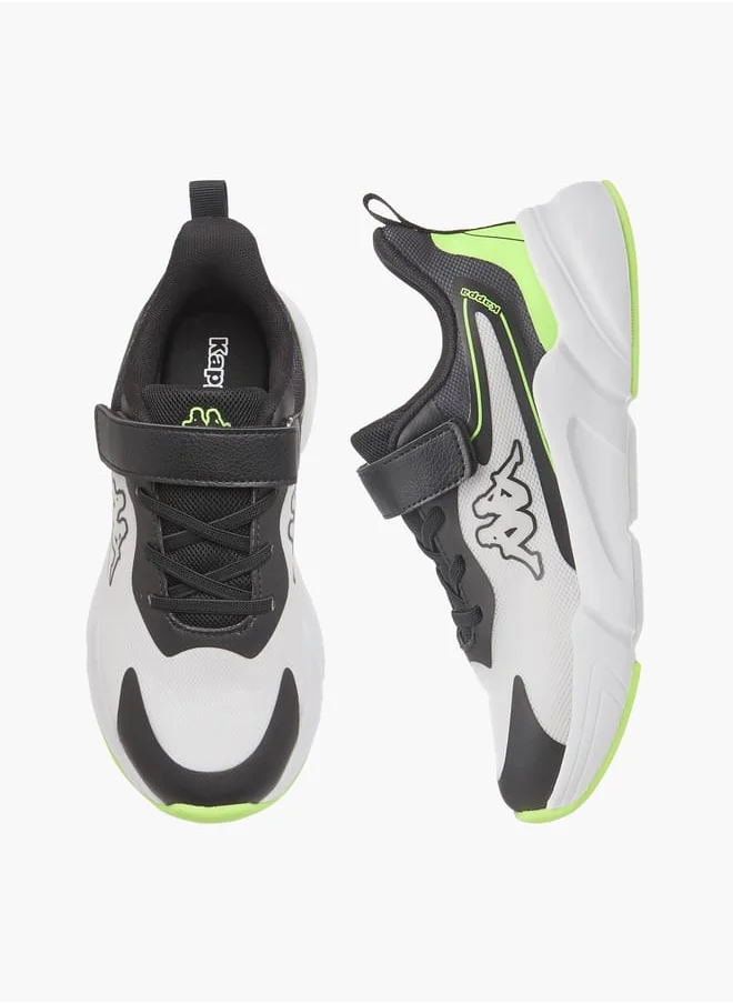 Kappa Boys' Logo Print Sports Shoes With Hook And Loop Closure