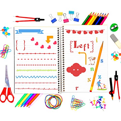 Tenare 12 Pieces Journal Stencil Plastic Planner Set for Journal Notebook Diary Scrapbook DIY Drawing Stencils Template Wood Floors Paper Door Wall Sign, Journal Style - Image 5