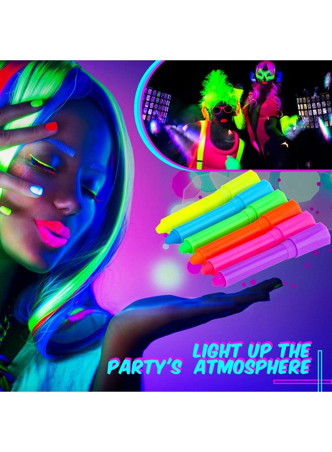 Handepo 24 Pcs Glow In The Black Light Face Paint Crayons Neon Face Body Paint Uv Light Paint Kit Fluorescent Halloween Masquerade Makeup For Adult Mardi Gras Parties(Assorted Color, Classic Style) - Image 3