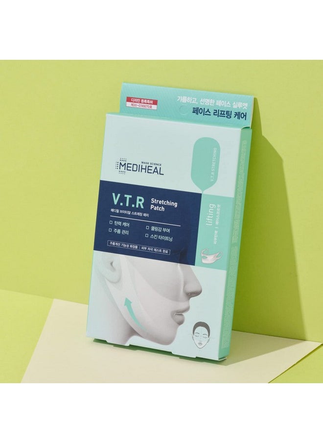 MEDIHEAL - V.T.R Stretching Patch 1 Pack (4Pcs) - High Adhesive Tension Intensive Face Lifting And Tightening Band Mask Sheet, Anti-Aging, Prevents Double Chin For Sagging Skin, Firming And Elasticity - Image 1