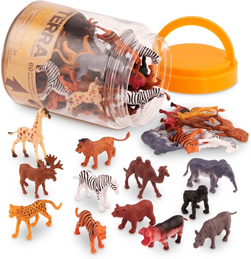 Terra by Battat Wild Animals In Tub Playset (60 pcs) - Image 1