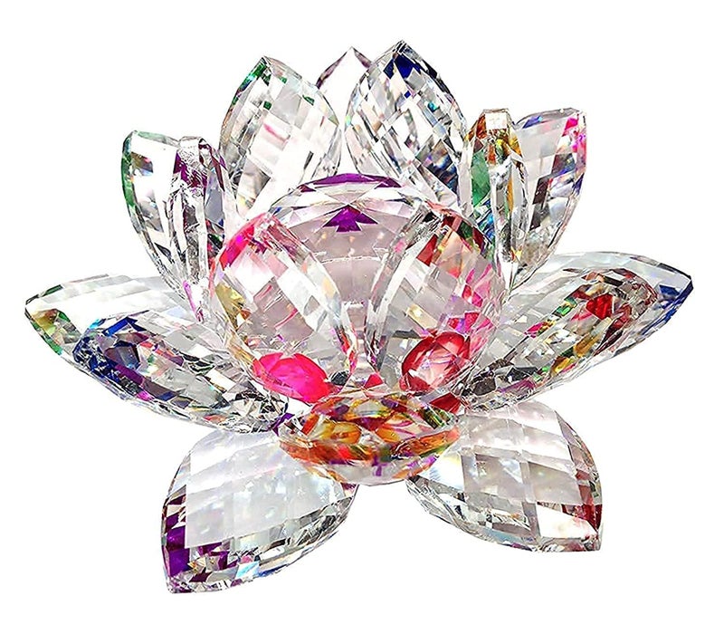 Amlong Crystal Amlong Crystal 3 inch Sparkle Crystal Lotus Flower Feng Shui Home Decor with Gift Box  - Image 1