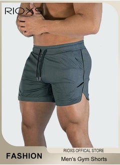 RIOXS Men's Shorts, 5" Gym Workout Short, Quick Dry Active Running Shorts, Lightweight Athletic Shorts With Pockets, Drawstring Running Shorts For Men, Breathable Bodybuilding Training Short Pants  - Image 1
