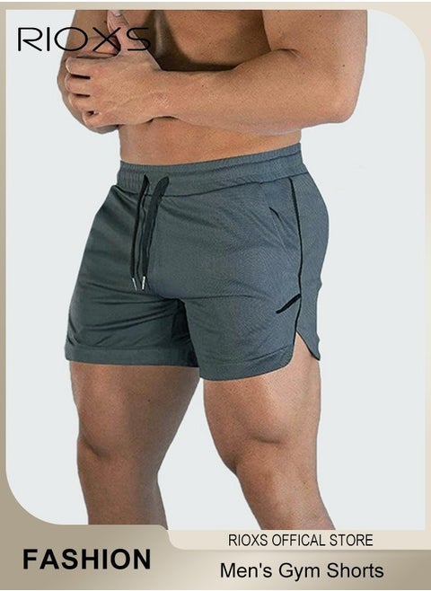 Men's Shorts, 5" Gym Workout Short, Quick Dry Active Running Shorts, Lightweight Athletic Shorts With Pockets, Drawstring Running Shorts For Men, Breathable Bodybuilding Training Short Pants