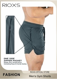 RIOXS Men's Shorts, 5" Gym Workout Short, Quick Dry Active Running Shorts, Lightweight Athletic Shorts With Pockets, Drawstring Running Shorts For Men, Breathable Bodybuilding Training Short Pants  - Image 3