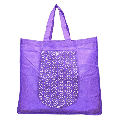 pristu Set of 6 Foldable Reusable Bags Smiley Printed Bags - Image 4