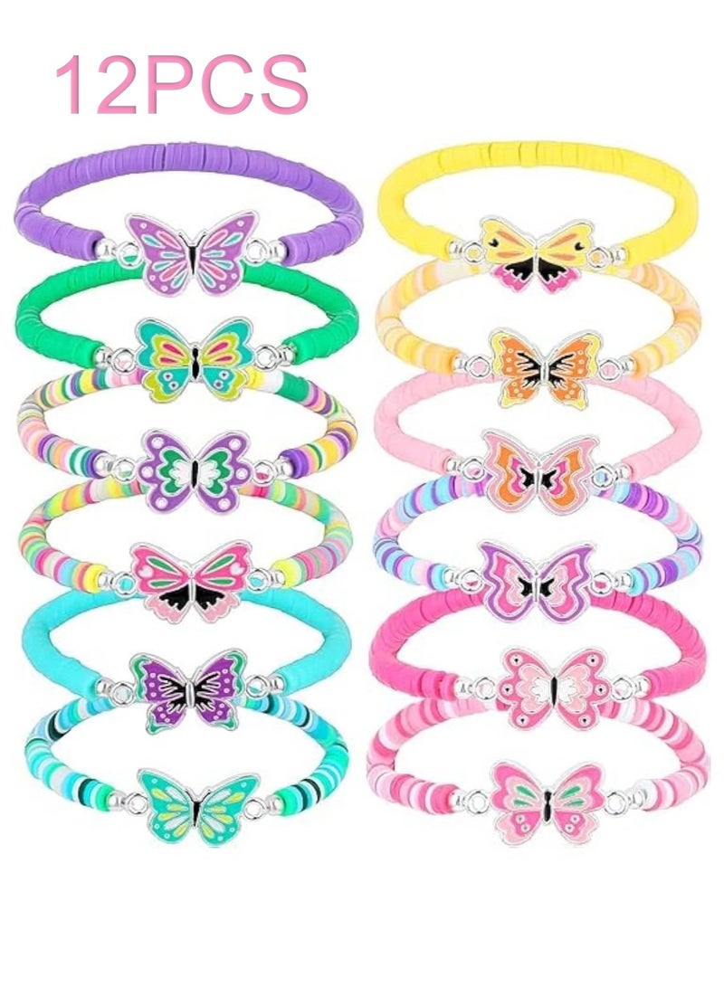 Unewshi 12-Piece Colorful Boho Hippie Friendship Bracelets - Adjustable Woven Flat Beads Bracelets for Women, Girls & Teens  Inspirational Aesthetic Party Jewelry & Stocking Stuffers - Image 1
