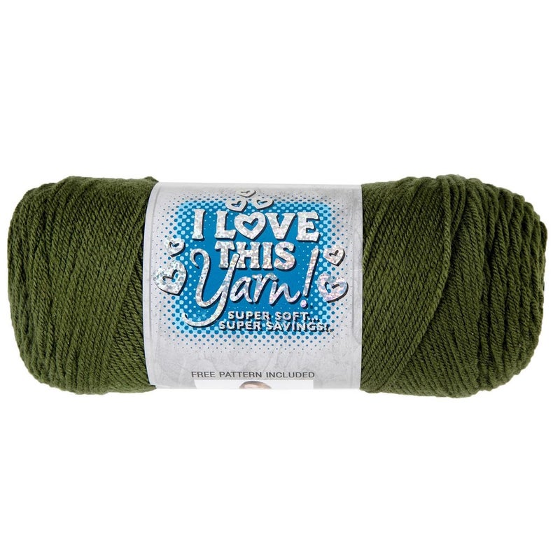 Hobby Lobby I Love This Yarn - 4 Medium 100% Acrylic Yarn for Crocheting & Knitting Blankets, Hats & Accessories, Set of 2, 130 Dark Olive - Image 2
