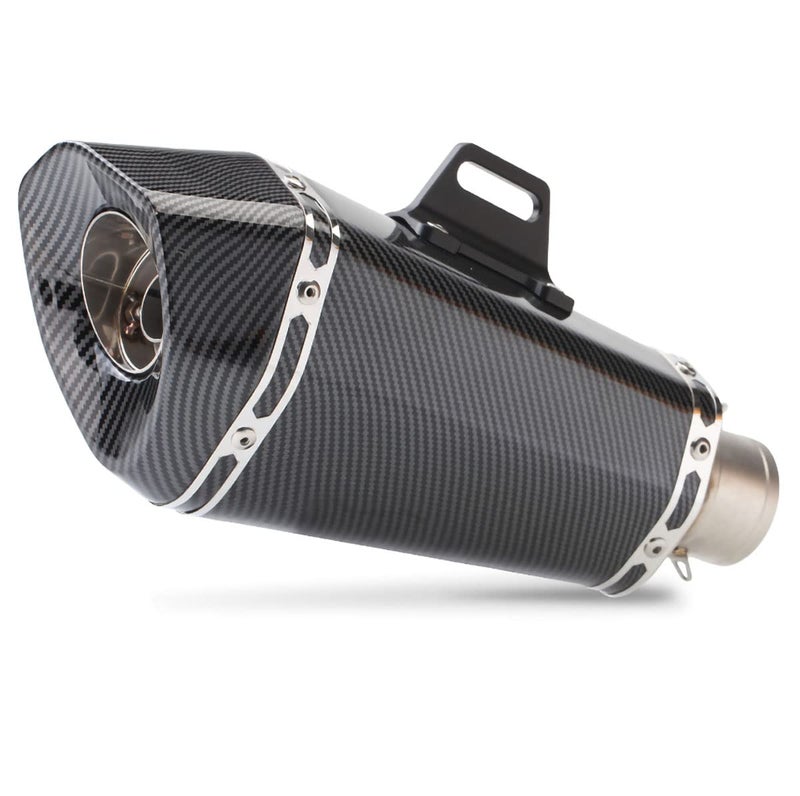 PACEWALKER 38-51mm Real Carbon Fiber Motorcycle Exhaust Muffler, Universal Motorbike Exhaust Muffler with Detachable DB Killer for Scooter, ATV, Street Bike, Yamaha, Suzuki (Real Carbon Fiber) - Image 4