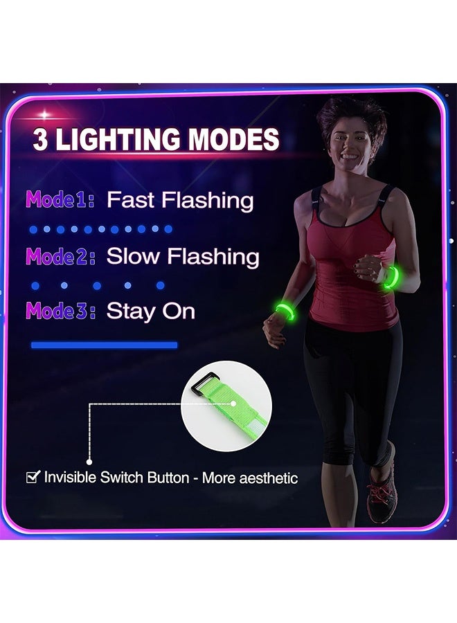 MXN 6 Pcs LED Light Up Bracelets for Kids Adults, LED Glow Flashing Arm Wrist Bands, Dark Party Supplies for Jogging, Cycling, Hiking, Walking, Night Events, Festivals Party Favors For Concerts Rave Sports - Image 3