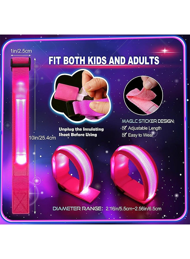 MXN 6 Pcs LED Light Up Bracelets for Kids Adults, LED Glow Flashing Arm Wrist Bands, Dark Party Supplies for Jogging, Cycling, Hiking, Walking, Night Events, Festivals Party Favors For Concerts Rave Sports - Image 2
