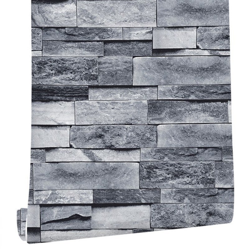 Self Adhesive Wallpaper: 6Mx45cm Premium Waterproof PVC - 3D Brick Peel And Stick Wallpaper For Home Room Diy Wall Decor, Clean Glossy Surfaces - Image 1