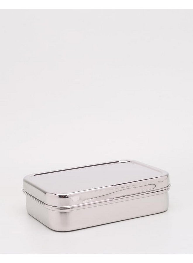 DiBha Stainless Steel Rectangle Shape Medium Size Solo Lunch Box/School Lunch Box for Kids/Adults (400 ml) - Image 5