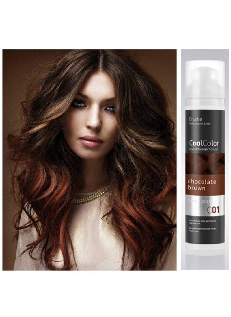 CoolColor Semi-permanent Color Cream C01 Chocolate Brown 100Ml - pzsku/ZA29E55AEE58C2CCC169CZ/45/_/1696627519/afc9d382-7813-48ae-9413-6346b24287f6