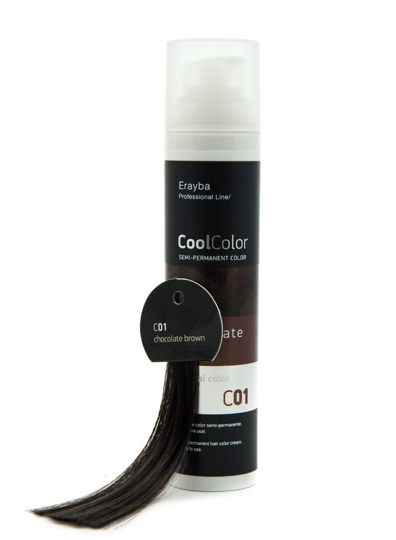CoolColor Semi-permanent Color Cream C01 Chocolate Brown 100Ml