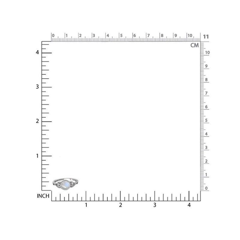 Silvershake 7mm Natural Moonstone 925 Sterling Silver Victorian Style Solitaire Ring Size 10 - Image 5