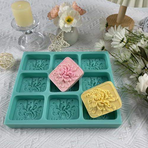 Great Mold 9 Cavities Daisy Flower Silicone Mold Tray for Natural Soap Making,Flower Soap Molds Candle Wax Molds,Handmade Soap Mould - Image 5