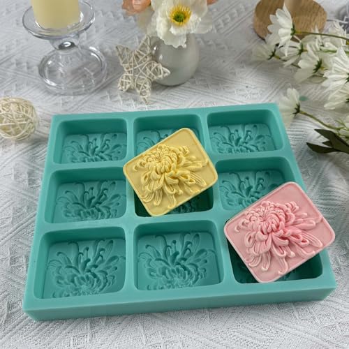 Great Mold 9 Cavities Daisy Flower Silicone Mold Tray for Natural Soap Making,Flower Soap Molds Candle Wax Molds,Handmade Soap Mould - Image 4