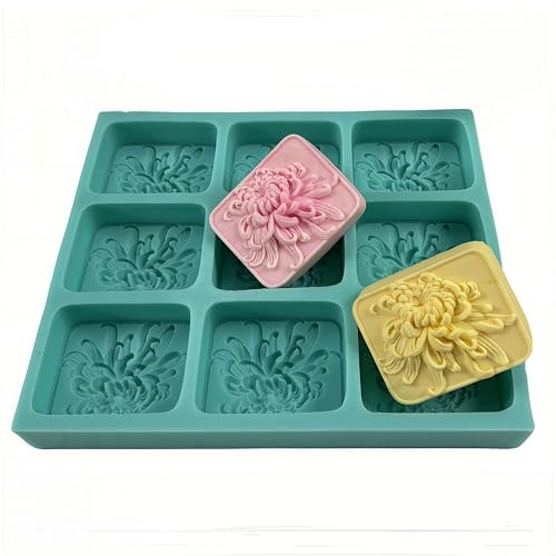 Great Mold 9 Cavities Daisy Flower Silicone Mold Tray for Natural Soap Making,Flower Soap Molds Candle Wax Molds,Handmade Soap Mould - Image 1