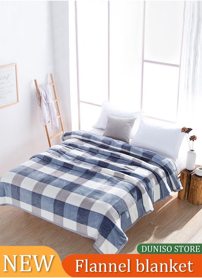 Flannel blanket, wool thickened edge wrapped sofa blanket, nap blanket, suitable for all seasons, suitable for beds, sofas, and furniture, 1.5 * 2m ﻿