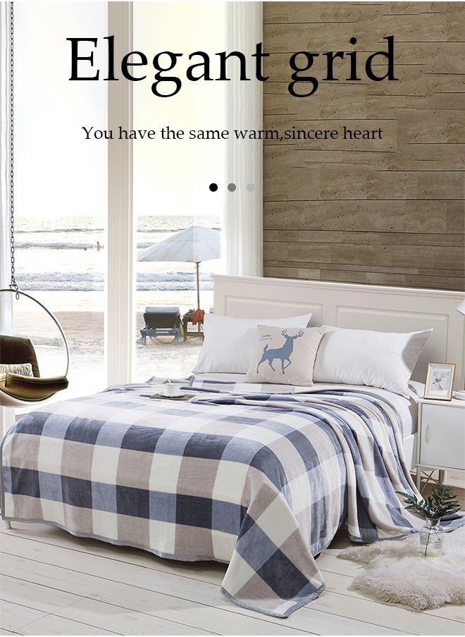 Flannel blanket, wool thickened edge wrapped sofa blanket, nap blanket, suitable for all seasons, suitable for beds, sofas, and furniture, 1.5 * 2m ﻿