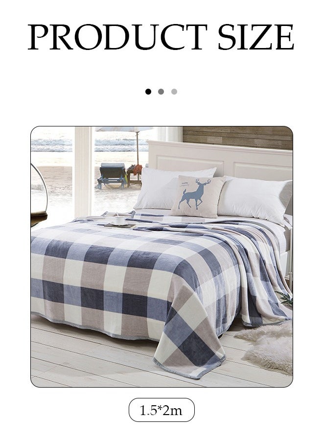 Flannel blanket, wool thickened edge wrapped sofa blanket, nap blanket, suitable for all seasons, suitable for beds, sofas, and furniture, 1.5 * 2m ﻿