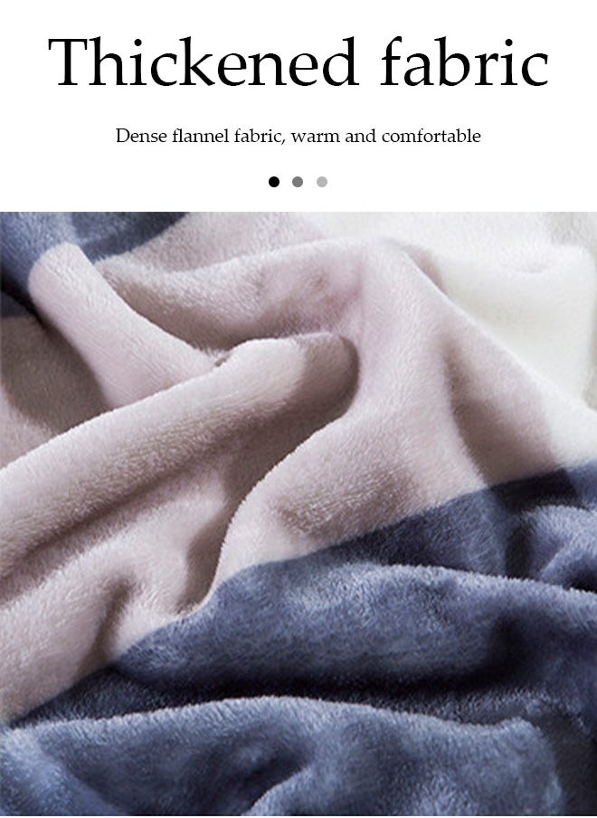 Flannel blanket, wool thickened edge wrapped sofa blanket, nap blanket, suitable for all seasons, suitable for beds, sofas, and furniture, 1.5 * 2m ﻿