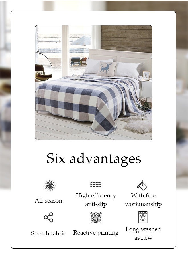 Flannel blanket, wool thickened edge wrapped sofa blanket, nap blanket, suitable for all seasons, suitable for beds, sofas, and furniture, 1.5 * 2m ﻿