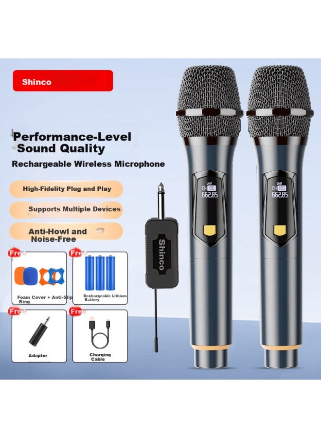 Shinco H22 Wireless Microphone Dual Receiver Professional Teaching Performance Mic Conference Stage Host Ktv Home Karaoke Handheld - Image 1
