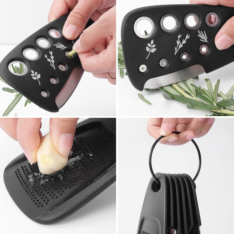 6 in 1 Kitchen Gadgets Set, Multi Function Vegetable Grater and Slicer, Cheese Grater, Peeler, Pizza Cutter, Bottle Opener, Garlic Grinder, Compact Kitchen Tools for Home Cooking