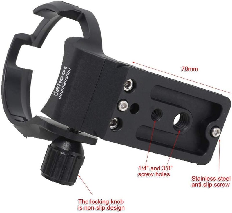 iShoot Lens Collar Tripod Mount Ring Compatible with Canon EF-E Sigma MC-11 Mount Converter Lens Adapter Ring, Lens Support Holder Bracket Bottom is Arca-Swiss Fit Quick Release Plate Dovetail Groove - Image 5
