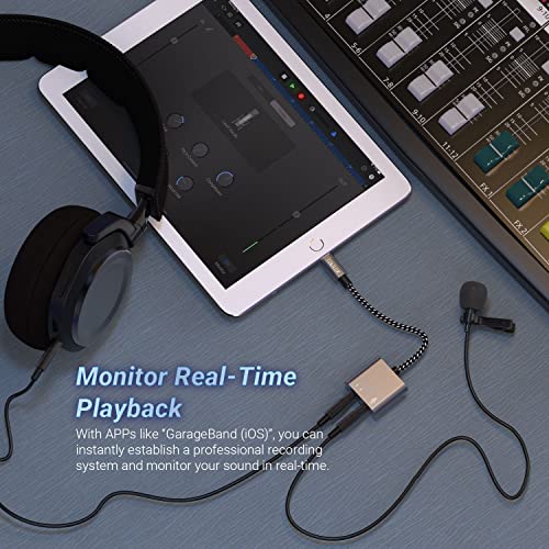 Cubilux Lightning to 3.5mm TRS Microphone Adapter with Headphone Jack Compatible with iPhone 14 Pro Max 14 Plus/13/12/11/SE 2/Xr/Xs Max/8/7, 1/8” Audio & MIC Splitter for Old iPad (Lightning Version) - Image 5