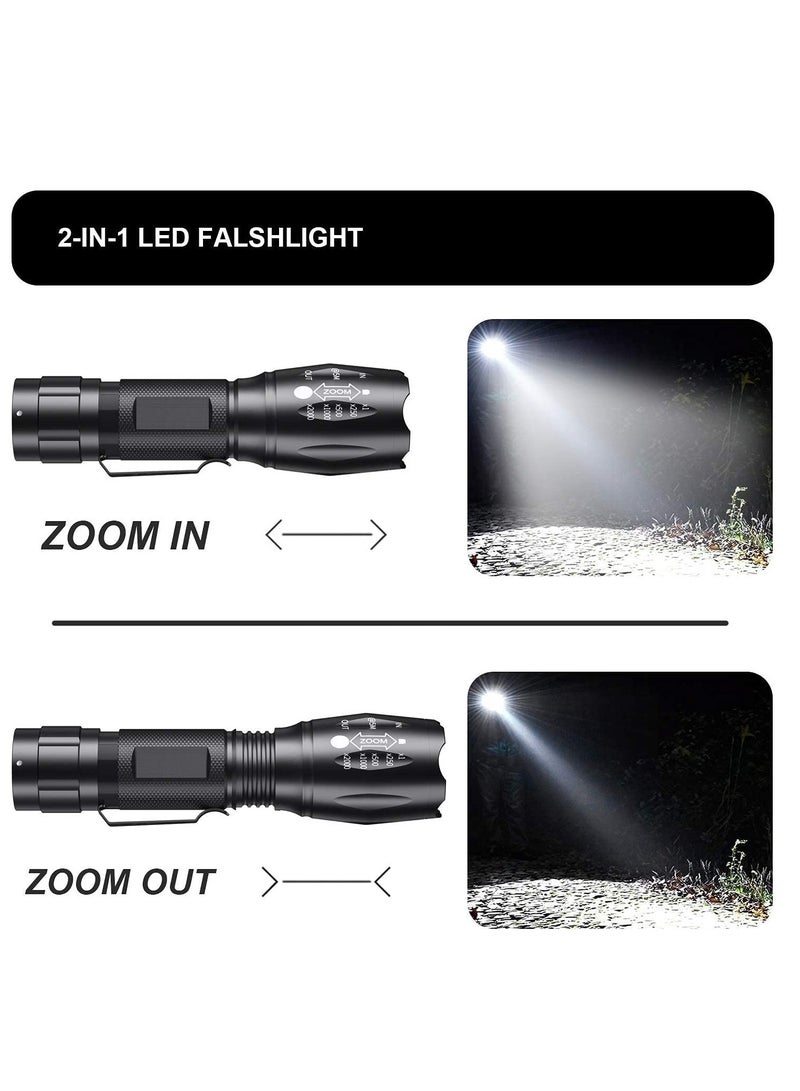 Black Light Flashlight LED UV Torch 2 in 1 Blacklight with 500LM Highlight 4 Mode Waterproof for Pet Clothing Food Fungus Detection/Night Fishing/Travel - Image 5